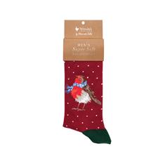 Robin mens christmas socks 